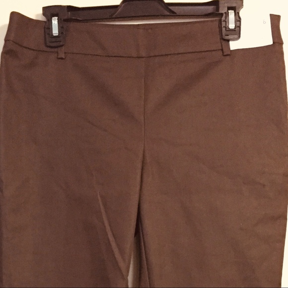 NWOT NY&C BROWN SLIM MID RISE STRETCH, SIZE 8 - Picture 1 of 7